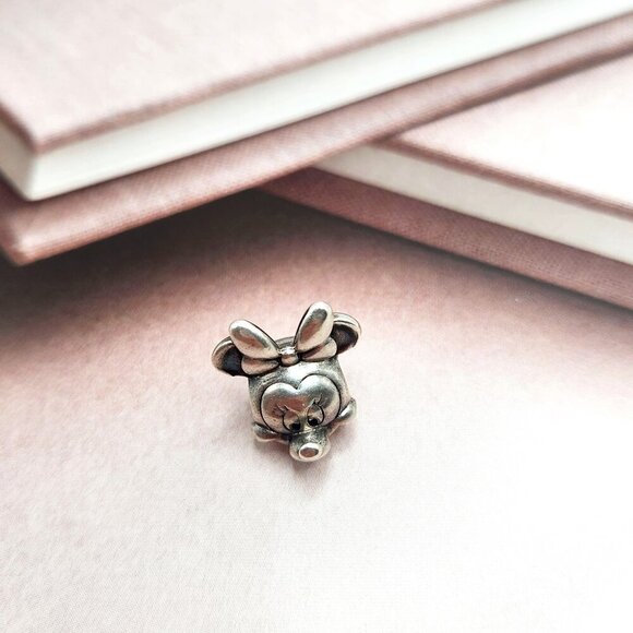 Pandora Disney Minnie Mouse Bow 925 Sterling Silver Charm Authentic - Picture 2 of 4